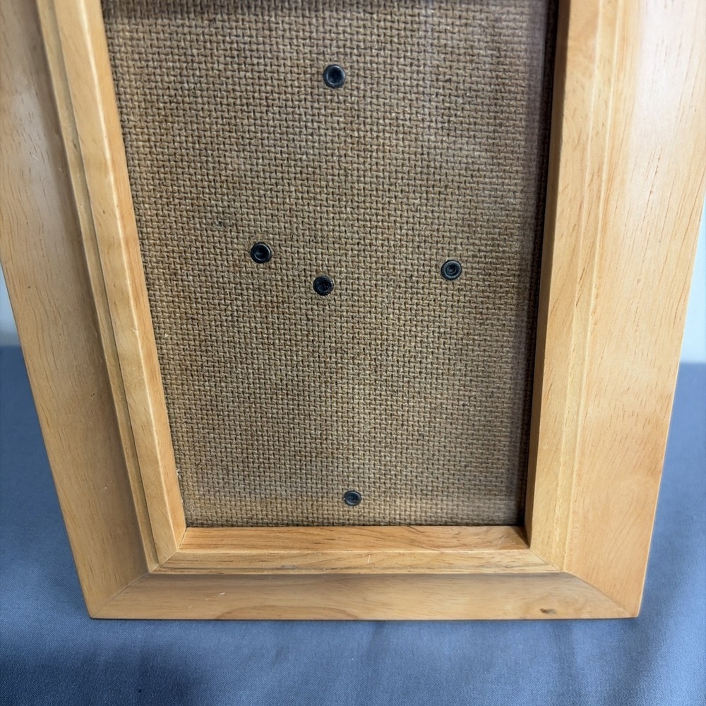 VTG Longs Drug Stores Solid Wood Picture Frame Burlap Backing Thailand Retro - Picture 3 of 6